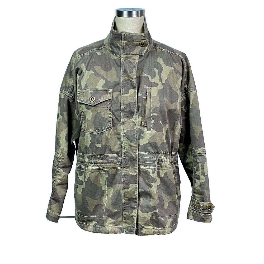 Anthropologie Marrakech Camo Utility Jacket Military Green Size X-Small